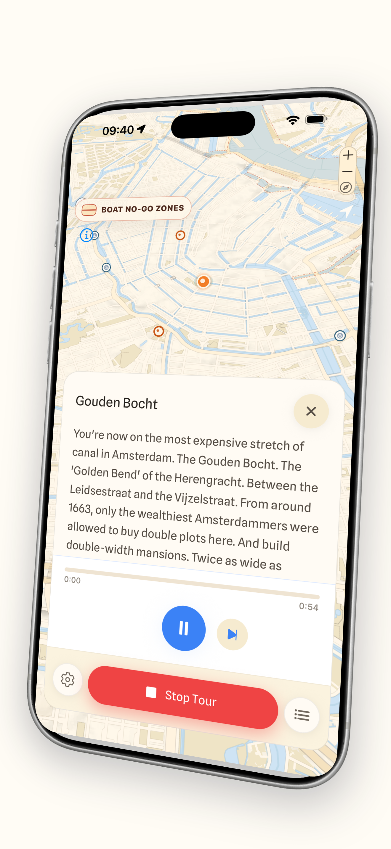 Amsterdam Mokum Tour active tour on the map
